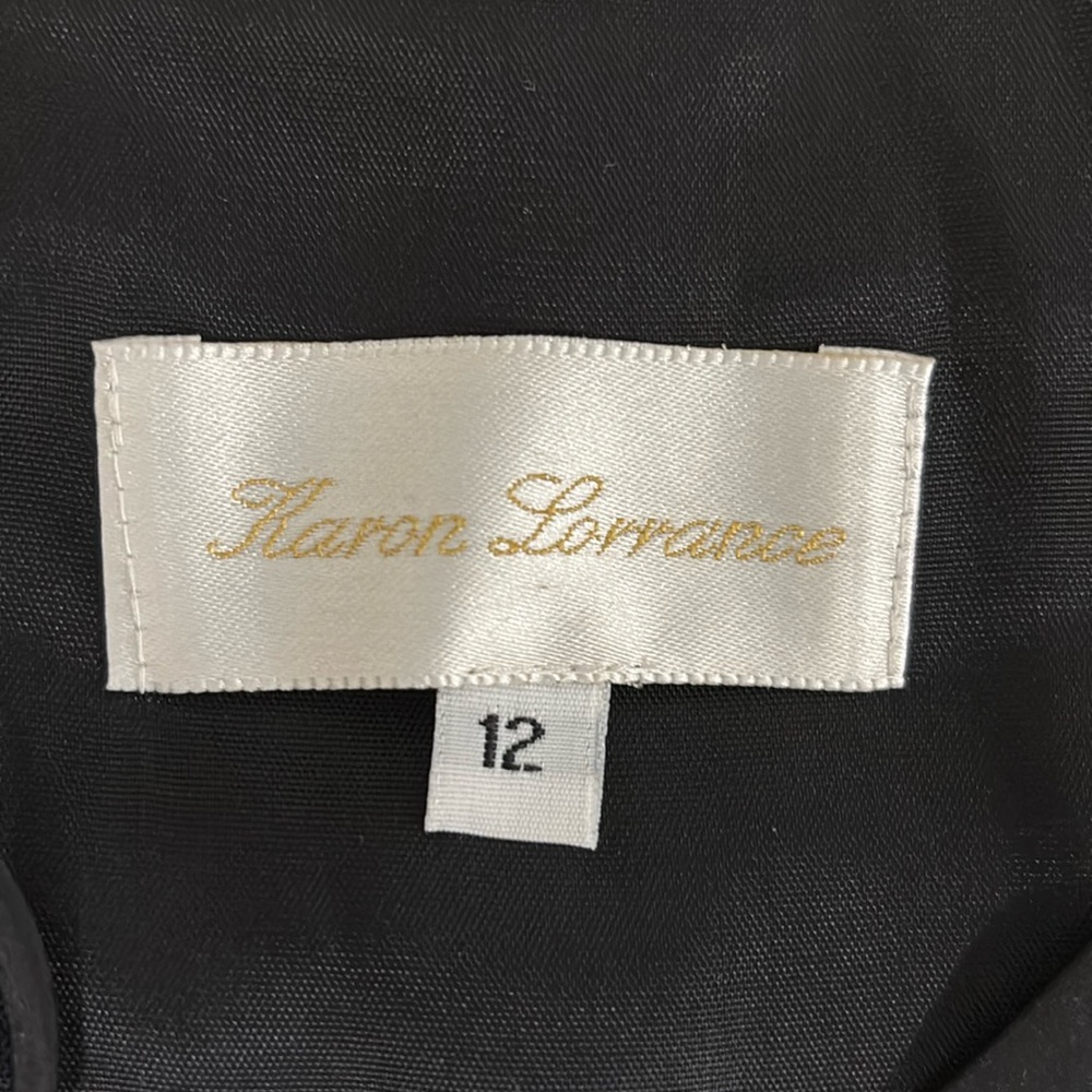 Karen Lorrance Silk Cocktail Black Spaghetti Evening Maxi Dress Size 12 - Picture 16 of 16